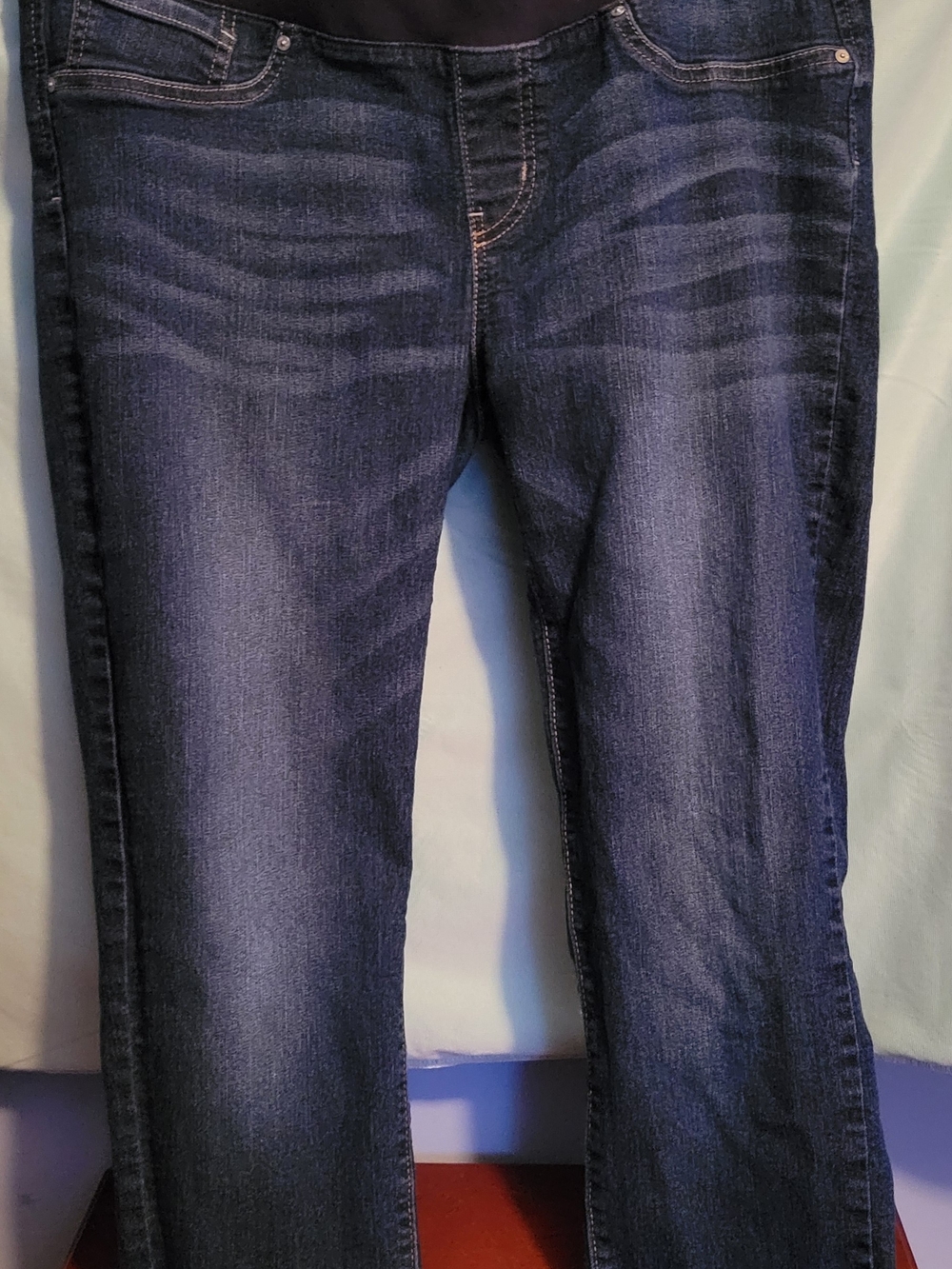 Maternity Jean Signature by Levi Strauss Women's Straight Leg Jeans in Dark Blue